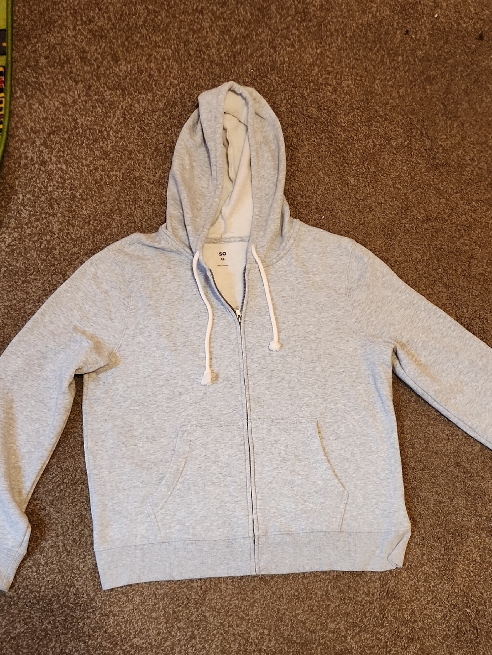 SO Light Gray Zip-Up Hoodie